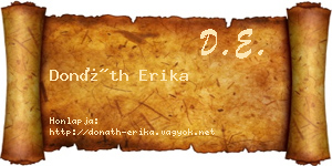 Donáth Erika névjegykártya
