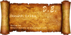 Donáth Erika névjegykártya